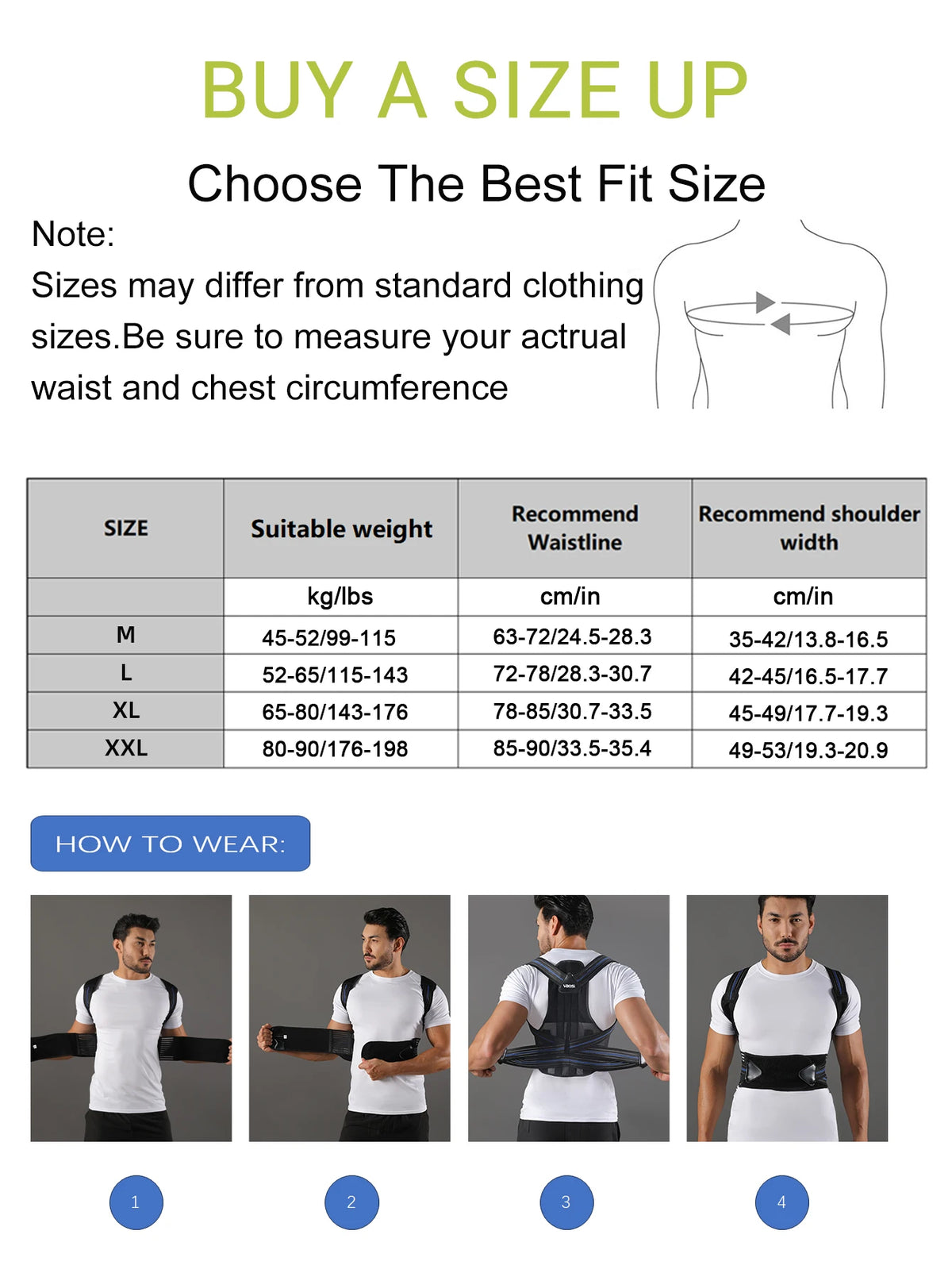 Adjustable Back Support Posture Corrector for Men and Women