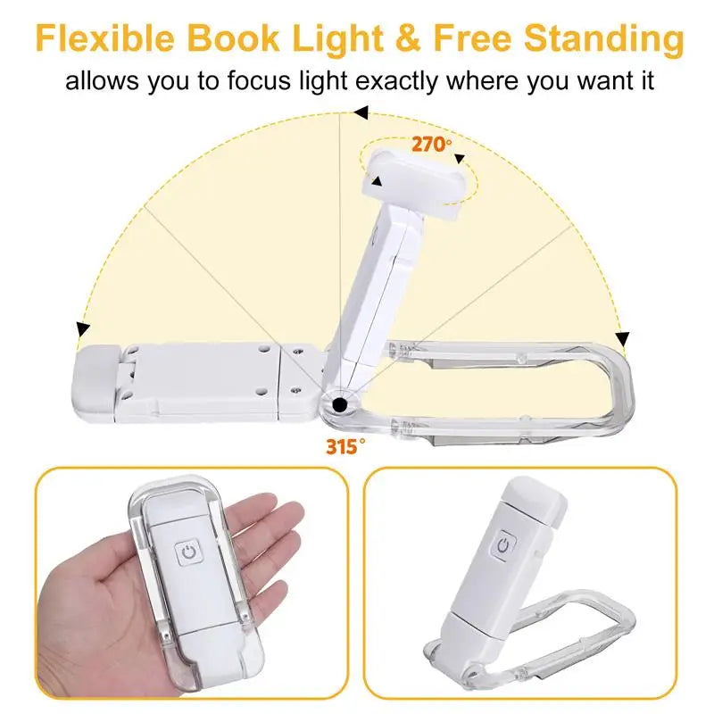 Lampe de Lecture LED USB Rechargeable avec Clip Flexible