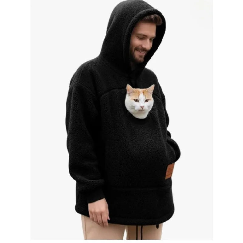 Sweat À Capuche Poche Kangourou Pour Chat Câlin