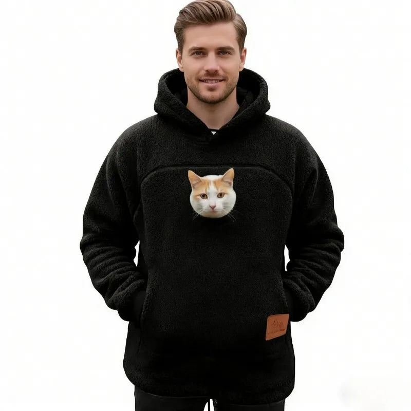 Sweat À Capuche Poche Kangourou Pour Chat Câlin