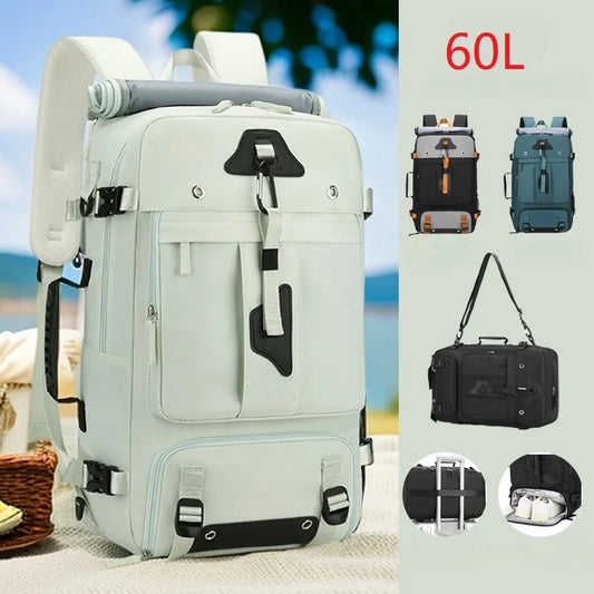 Grand Sac à Dos de Voyage 60L avec Compartiment Chaussures
