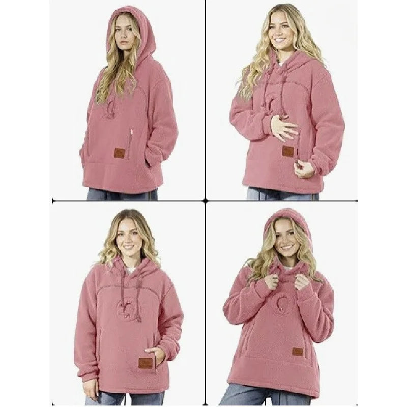 Sweat À Capuche Poche Kangourou Pour Chat Câlin