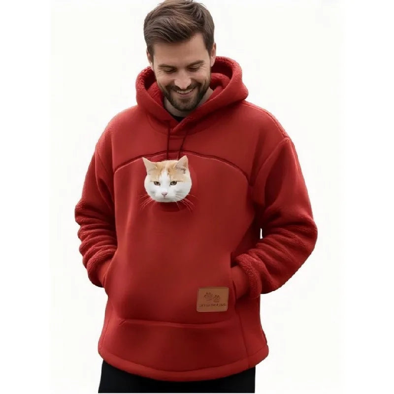 Sweat À Capuche Poche Kangourou Pour Chat Câlin