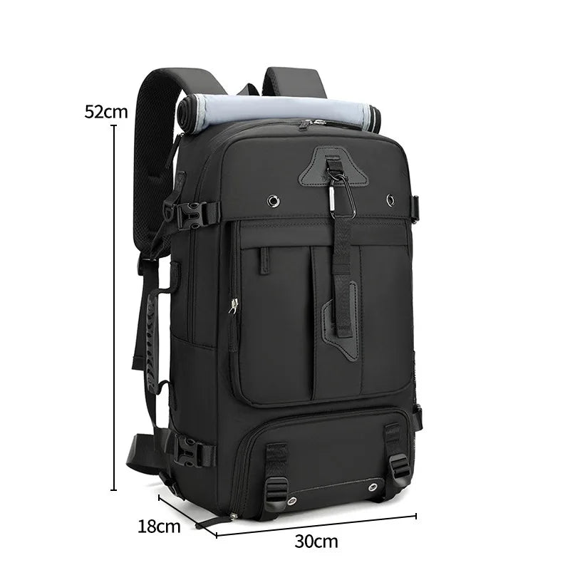 noir Couleur Grand Sac à Dos de Voyage 60L avec Compartiment Chaussures
