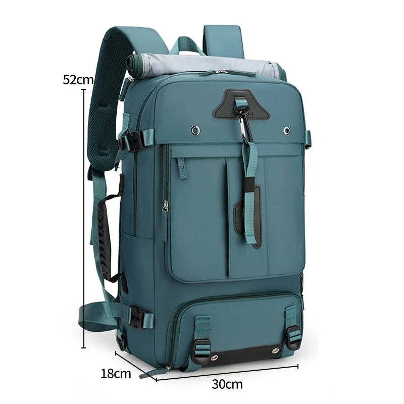 bleu Couleur Grand Sac à Dos de Voyage 60L avec Compartiment Chaussures