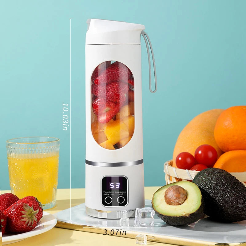HS-860-Blanc Couleur Mixeur Blender Portable 450 ml USB Rechargeable 10 Lames