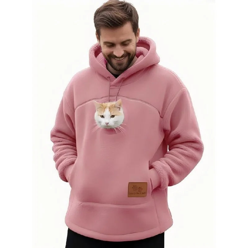 Sweat À Capuche Poche Kangourou Pour Chat Câlin