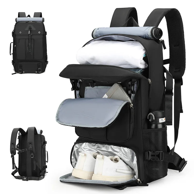 Grand Sac à Dos de Voyage 60L avec Compartiment Chaussures